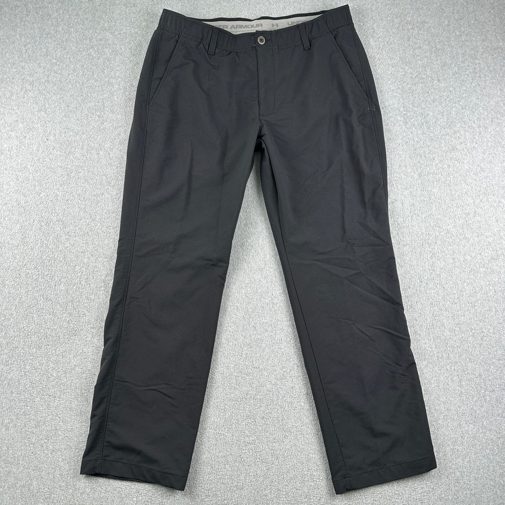 Under Armour Pants Mens 36/30 Drive Golf Tapered Black Stretch 1342263